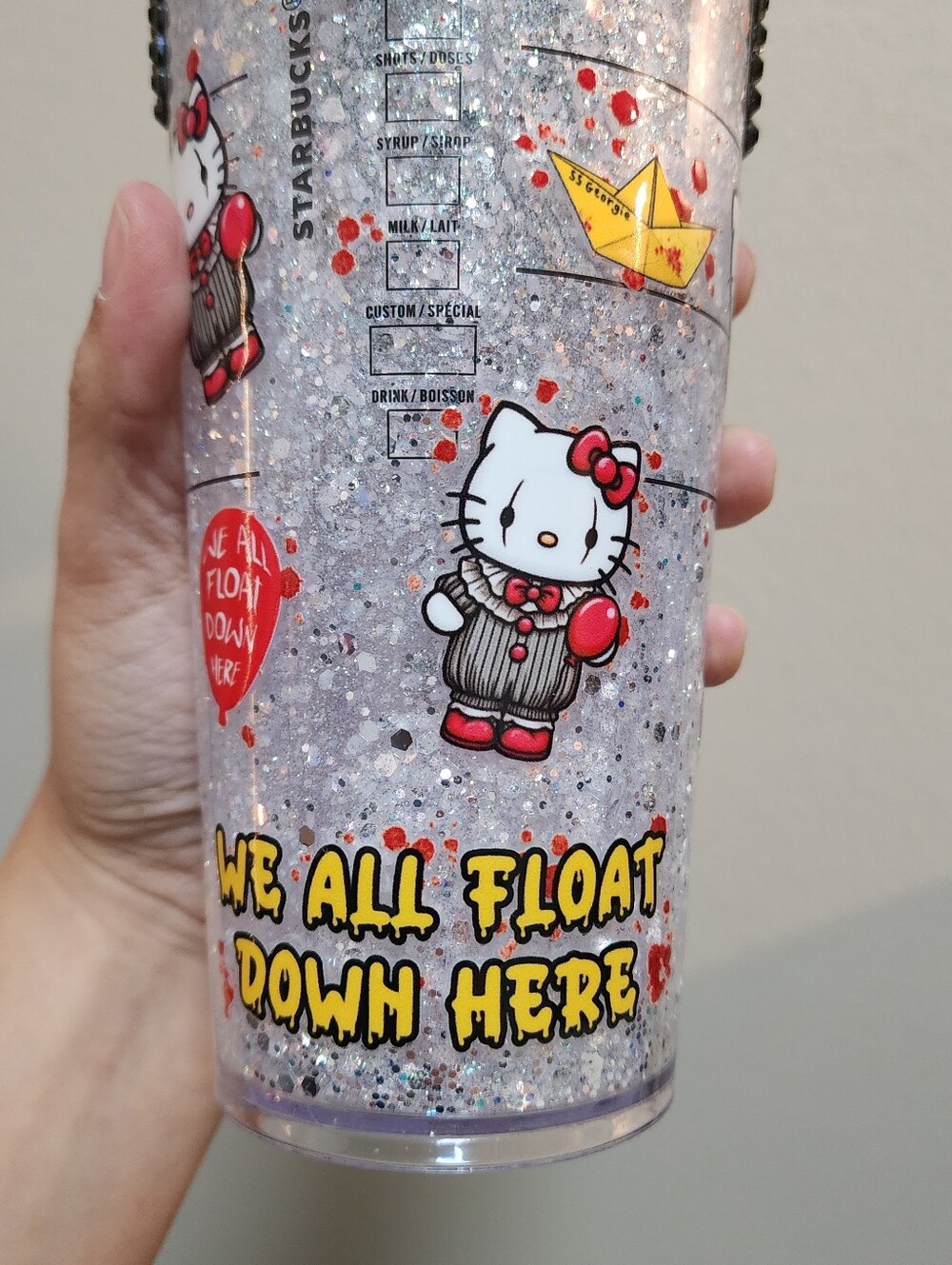 Starbucks Hello Kitty Rhinestone Tumbler - Red, Black, White Custom Made - Picture 5 of 9